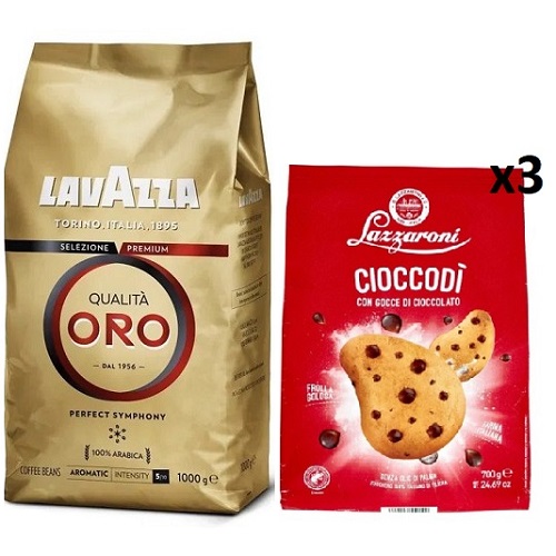 Зерновой кофе и печенье 3 шт